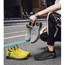 Men's Mesh Dress Sneakers Comfortable Casual Walking Footwear Slip On Tennis Shoes