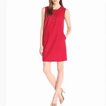 Lark & Ro Dresses | Lark & Ro Nwt Sleeveless Snap Front Shift Dress | Color: Red | Size: 2