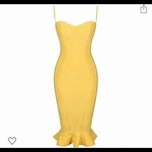 Yellow Bandage Mermaid Dress | Color: Yellow | Size: S