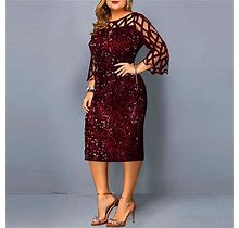DRESS Glitter Dress Plus Size Sequin Party Dress