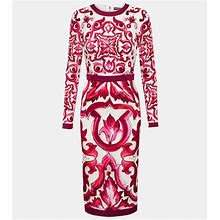 Dolce&Gabbana, Printed Silk-Blend Midi Dress, Women, Multicolor, US 8, Dresses