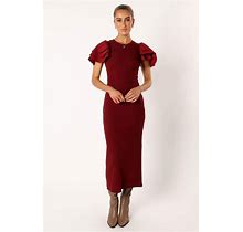 Cally Ruffle Sleeve Maxi Dress - Wine