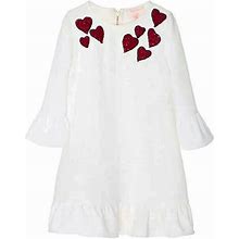 Semsem Girls Naya Heart Dress | Color: White | Size: 12G