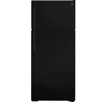 GE - 17.5 Cu. Ft. Top-Freezer Refrigerator - Black