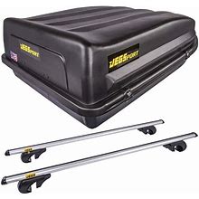 JEGS 90098K Rooftop Cargo Carrier Kit With Roof Rack Cross Bars