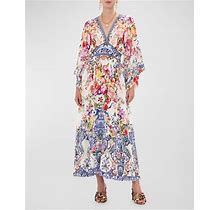 Camilla Dutch Is Life Crystal Waisted Kimono-Sleeve Maxi Dress, Women's, M, Casual & Work Dresses Maxi Dresses