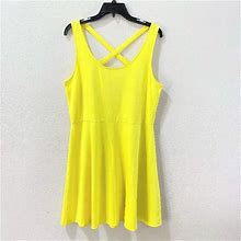 H&M Women's A-Line Crisscross Dress Sz L - Women | Color: Yellow | Size: L