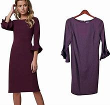 Karl Lagerfeld Tulip Sleeve Purple Dress Size 6