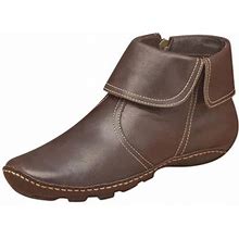 Frsasu Winter Boots Clearance Women's Casual Flat Retro Zipper Boots Side Zipper Round Toe Shoe Boots Coffee 4.5(35)