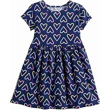 Baby & Toddler Girl Jumping Beans® Short Sleeve Skater Dress, Toddler Girl's, Size: 5T, Dark Blue