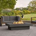 Bbqguys Signature Geneva 60 Inch Rectangular GFRC Concrete Natural Gas Fire Pit Table In Carbon By - 1581LP-CBN + U0002-07