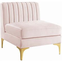 Modway Furniture Triumph Channel Tufted Velvet Armless Chair, Pink -EEI-3984-PNK