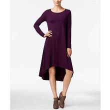 Eileen Fisher Dresses | Eileen Fisher Jewel Neck High-Low Jersey Dress | Color: Purple | Size: Mp