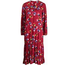 Comme Des Garcons Girl - Floral-Print Midi Dress - Women - Rayon - M - Red