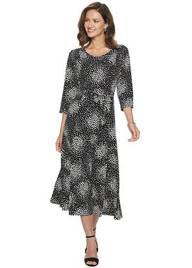 Women's Nina Leonard Print Midi Dress, Size: XL, Black
