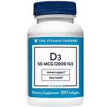 Vitamin D3 - Immune Support & Bone Health - 2,000 IU (200 Softgels)