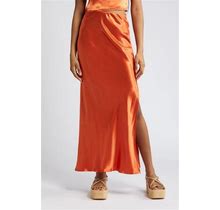 TOPSHOP Bias Cut Satin Maxi Skirt - Orange - Maxi Skirts Size 2 US (Fits Like 0)