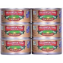Genova Yellowfin Tuna In Olive Oil 6-Pack 7 Oz Can Wild Caught-Dolphin
