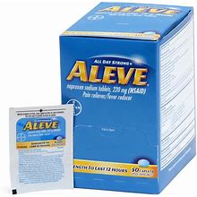 Bayer Aleve Pain Relief/Fever Reducer Tablets (1 Per Pack, 50 Packs Per Box) -48850