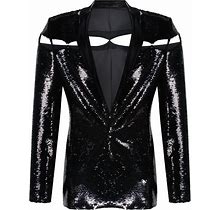 Women's Black Sequin Cut Out Jacket Hers | Small | Uchè