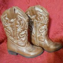 Falls Creek Cowboy/ Cowgirl Boots Youth Size 8 Brown Side Zip