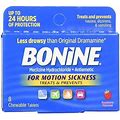 Bonine Motion Sickness Chewable Tablets Raspberry Flavored 8 Tabs By Bonine