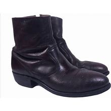 Double H Side Zip Burgundy Leather Boots Size 10.5 - Men | Color: Burgundy | Size: 10.5
