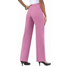 Plus Size Women's Classic Bend Over® Pant By Roaman's In Mauve Orchid (Size 18 WP) Pull On Slacks