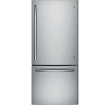 GE GDE21ESKSS 30" 20.9 Cu. Ft. Stainless Steel Bottom Freezer Refrigerator - Energy Star