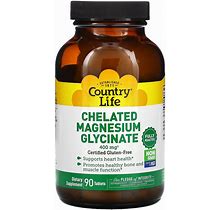 Country Life, Chelated Magnesium Glycinate, 133 Mg, 90 Tablets 90 Count