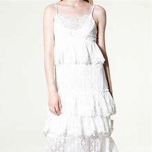 Storets Dresses | Storets Hayden Palmtree Tiered Lace Ivory Dress, S | Color: White | Size: S