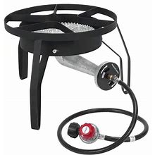 Home Gas Cooktop Furnace With Square/Round Style, Gas Burner Stove, Protable Outdoor Gas Furnace 20W BTU Head Diameter 26cm With Detachable 1.2m Leather Pipe & 0-20Psi High Pressure Valve For Cooking Outside, Camping,