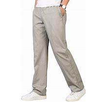 Ochenta Mens Full Elastic Waist Lightweight Workwear Pull On Cargo Pants 04 Khaki Tag 5Xl Us 42, 04 Khaki
