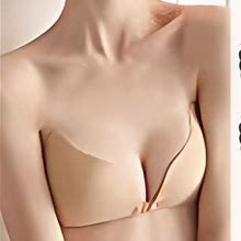 Mutipack Women's Plus Size Bras & Bralettes Adhesive Bra Strapless 2 Pcs 3/4 Cup Solid Color Micro-Elastic Breathable Push Up Invisible Wedding Party