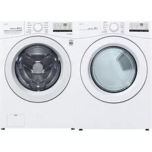 LG WM3400C-DLG3401 27 Inch Wide 4.5 Cu. Ft. Front Load Washer And 7.4 Cu. Ft. Front Load Gas Dryer Laundry Pair With 6Motion Technology And Flowsense
