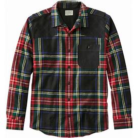 L.L.Bean | Men's Heritage Scotch Plaid Flannel Shirt, Slightly Fitted Untucked Fit Black Tartan Medium
