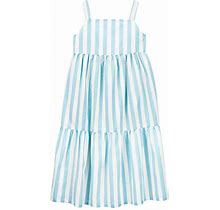 Girls 4-12 Carter's Striped Midi Tiered Dress, Girl's, Size: 6-6X, Blue White