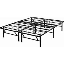 Mainstays 14" High Profile Foldable Steel Platform Bed Frame, Black Bed Frame Full/Twin/Twin-XL/Full/Queen/King Optional