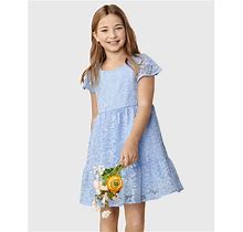 The Children's Place Girls Lace Tiered Dress | Size Medium (7/8) | BLUE