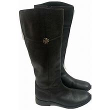 Tory Burch Shoes | Tory Burch Riding Boots 9 m Black Leather. | Color: Black | Size: 9