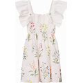 Floraison Lane | Baby The Elle Ruffle Sleeve Midi Dress, White Garden Floral (Florals, Size 0-3M) | Maisonette