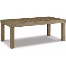 48 Inch Cocktail Coffee Table, Natural Brown Wood, Slatted Style Surface - Saltoro Sherpi 48X26x18