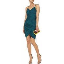 $375 Halston Heritage Jersey Ruched Cami Dress Emerald Green Xs