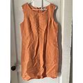 Chadwicks Womens Size 14P Linen/Rayon Orange Lined Sheath Dress Sleeveless