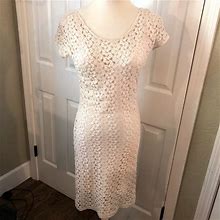 Free People Dresses | Free People Cream Lace Sheath Dress, Size S | Color: Cream | Size: S