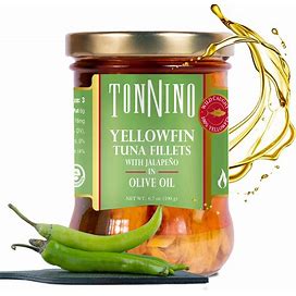 Tonnino Yellowfin Tuna In Olive Oil With Jalapeno 6.7Oz - Gourmet 6-Pack: Omega-3, High Protein, Gluten-Free, Ready-To-Eat Tuna Packets For Tuna