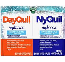 Vicks Dayquil & Nyquil Severe Vapocool Cold & Flu Medicine Caplets - 24Ct