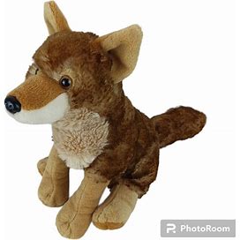 Wild Republic Plush Brown Coyote 12"" Rare Stuffed Animal Wild Dog Realistic