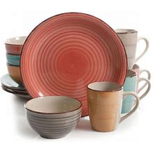 Gibson Home Color Vibes Pastel 12 Piece Mix And Match Stoneware Dinnerware Set In Assorted Colors