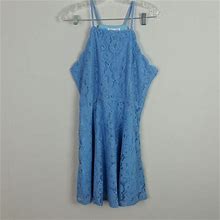 Love Riche Dresses | Blue Lace Fit Flare Dress | Color: Blue | Size: L